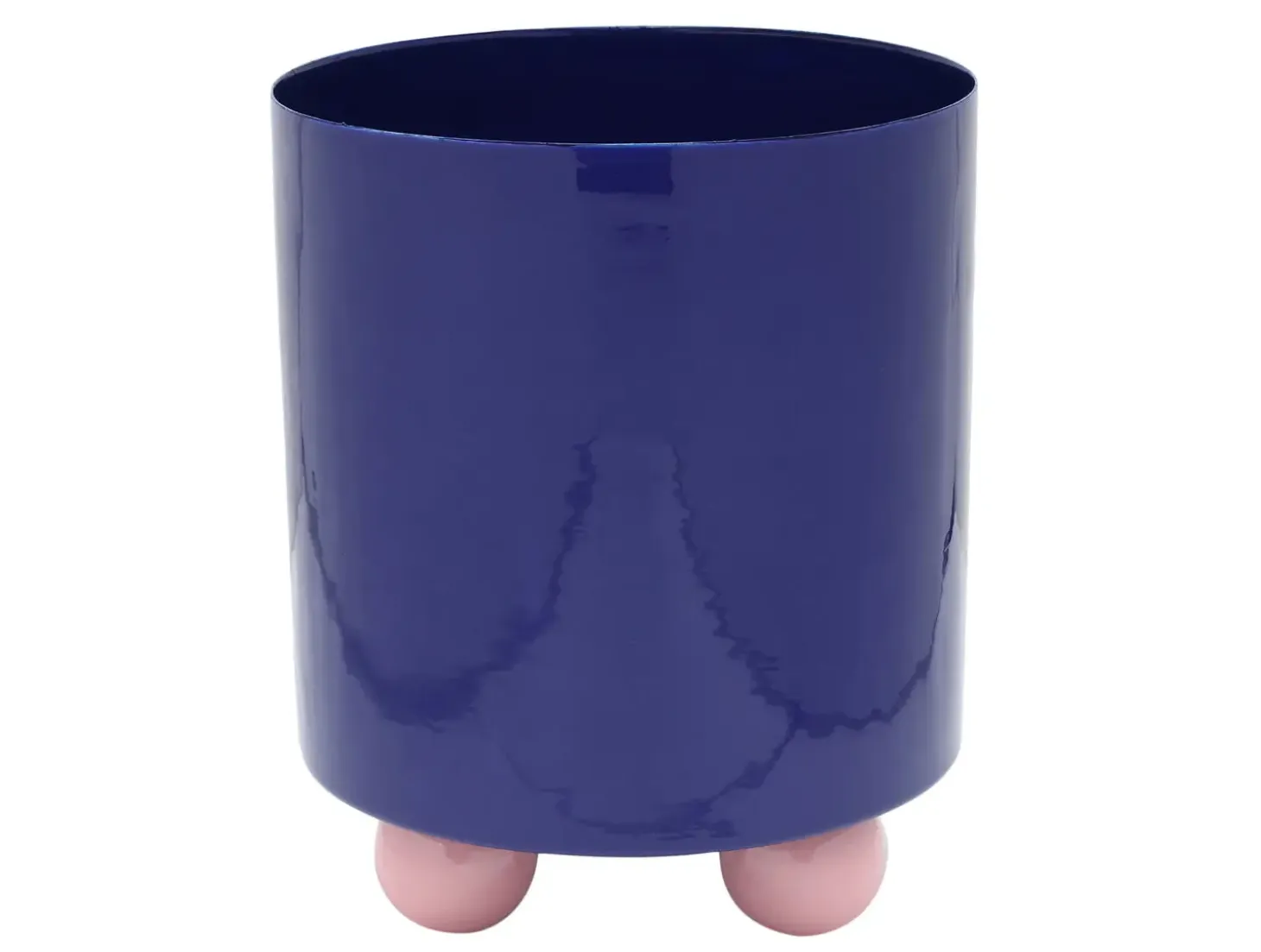 Present time - Plant pot Double Funky large cobalt blue w. soft pink