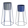 Present time - Plant pot set Cool Retro mouse grey w. cobalt blue