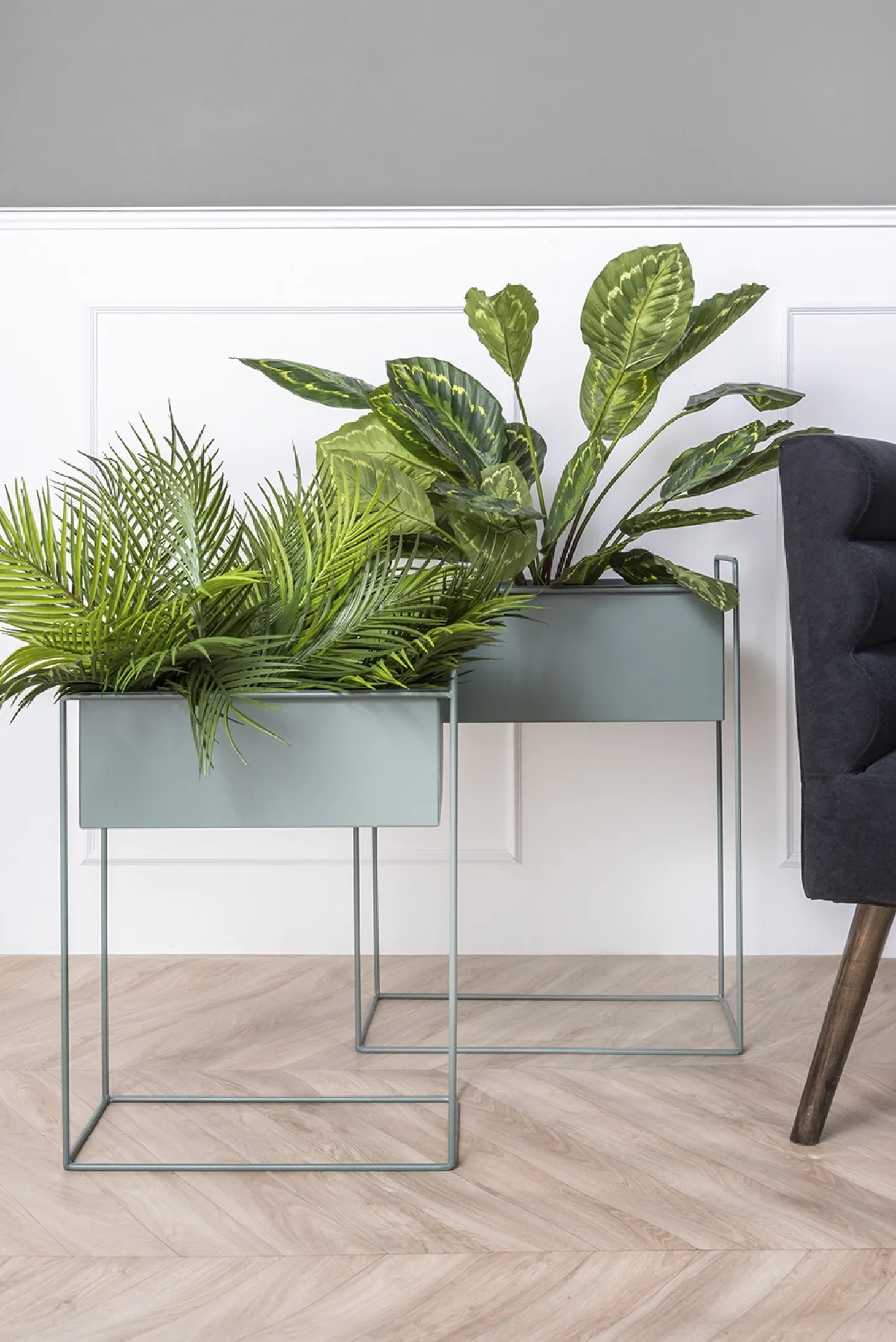 Present time - Plant pot set Essence straight iron jungle green