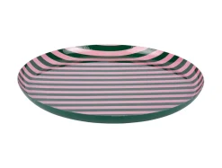 Present time - Plate Animado large retro green w. soft pink