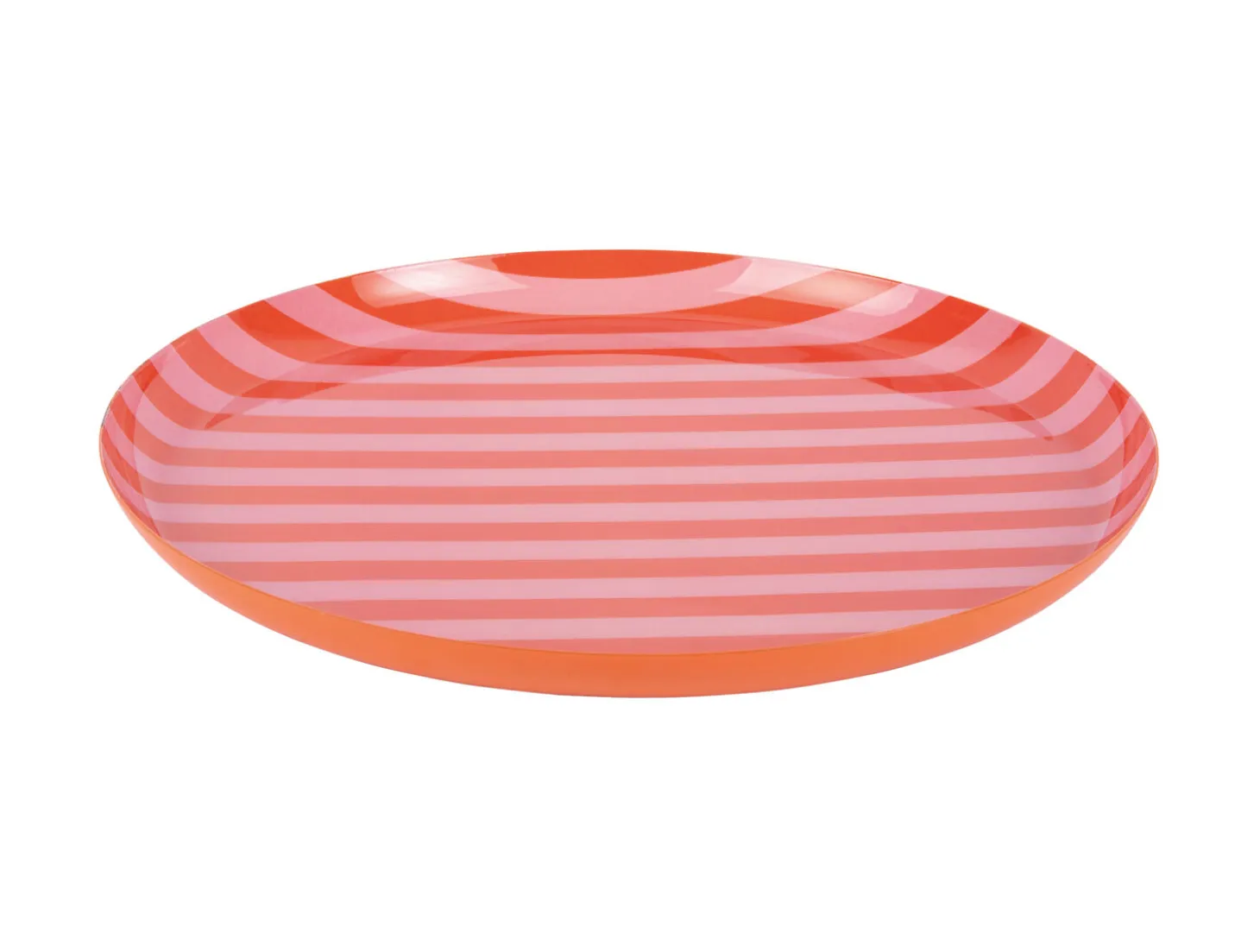 Present time - Plate Animado large bright orange w. soft pink