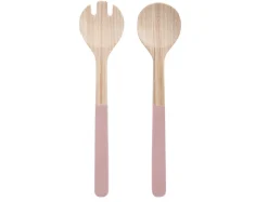 Present time - Salad server set Puro bamboo faded pink