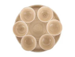 Present time - Snack tray Puro round bamboo white