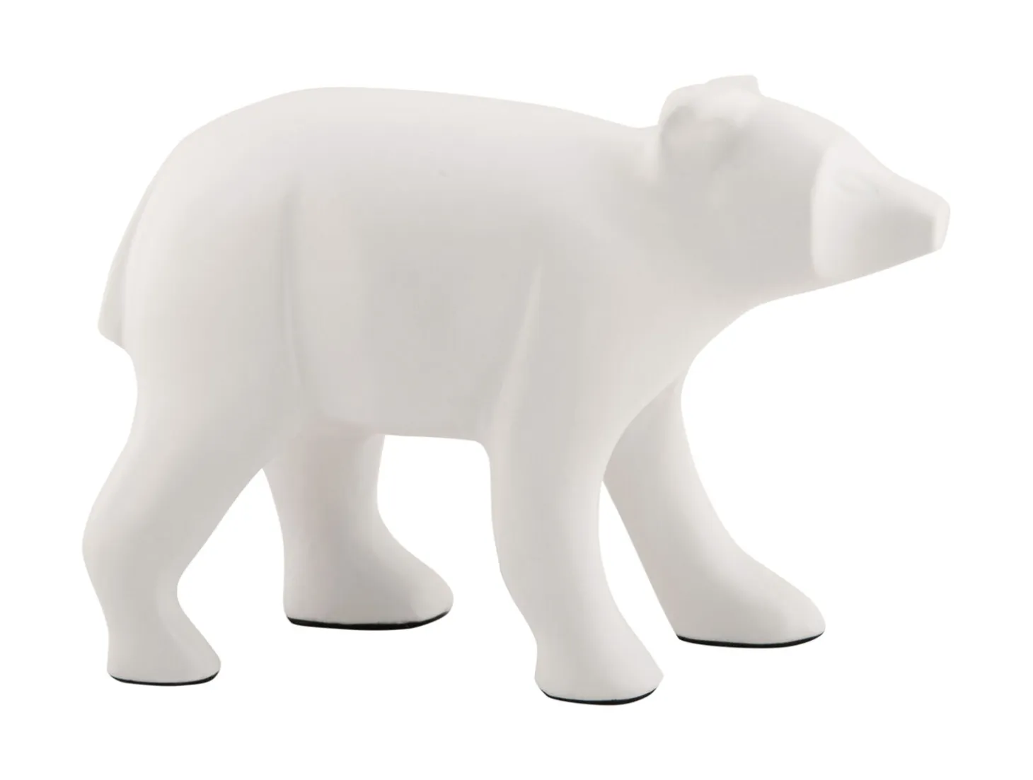 Present time - Statue Bear metal matt white