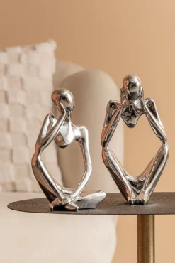 Present time - Statue Dreaming polyresin chrome plated