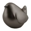 Present time - Statue Fat bird metallic dark grey