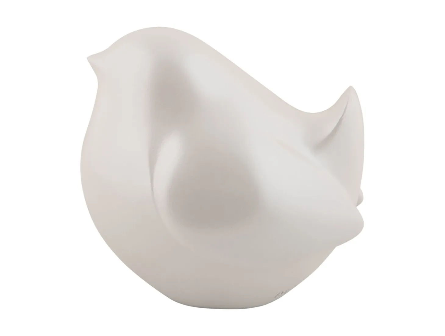 Present time - Statue Fat bird metallic white