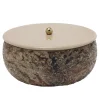 Present time - Storage box Mosaic Marble brown