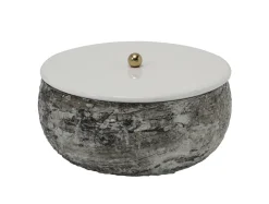 Present time - Storage box Mosaic Marble white