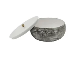 Present time - Storage box Mosaic Marble white
