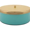 Present time - Storage box Double Funky large turquoise blue w. soft yellow