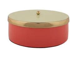Present time - Storage box Double Funky large scarlet red w. soft green