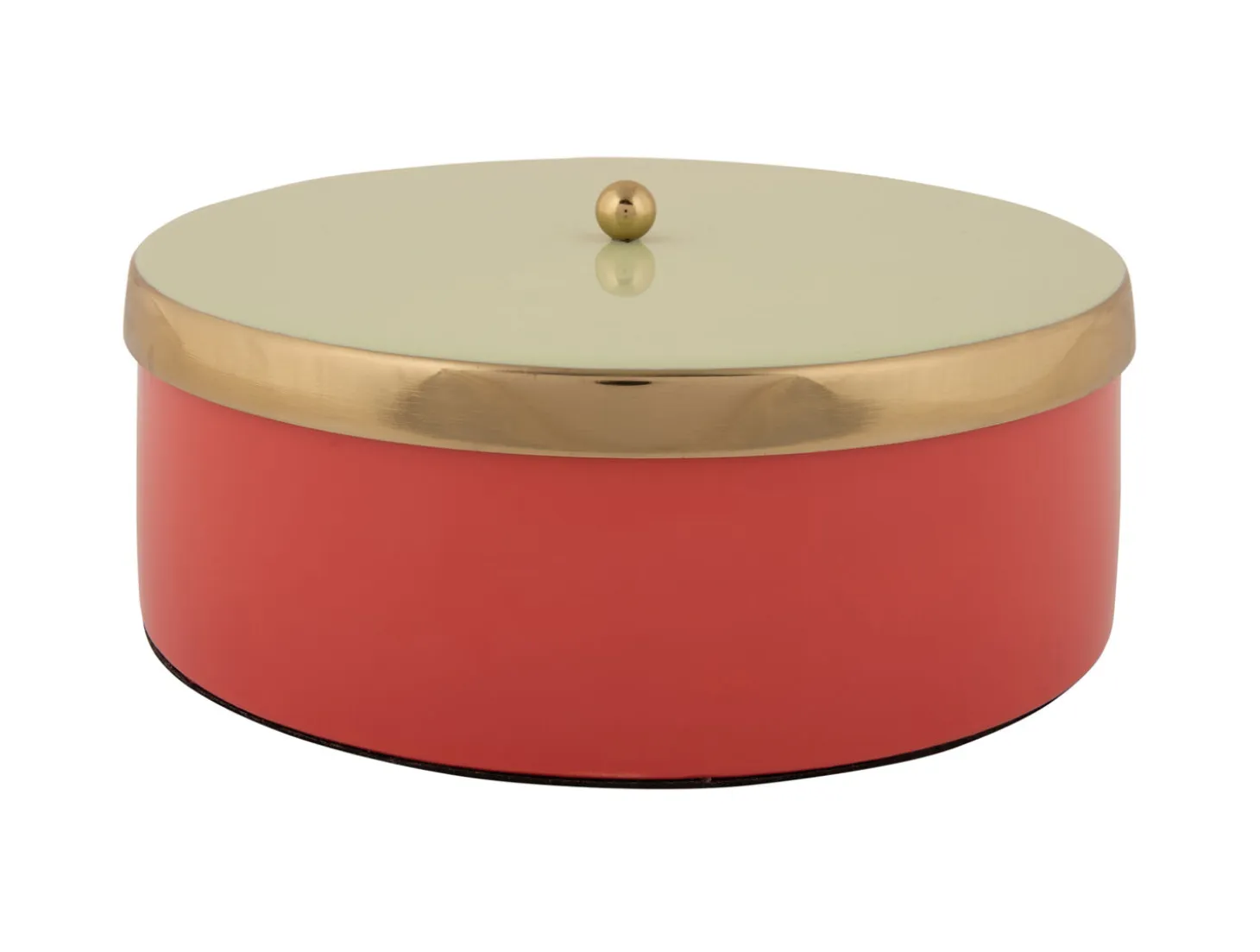 Present time - Storage box Double Funky large scarlet red w. soft green