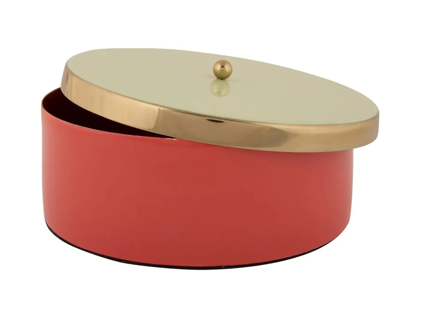 Present time - Storage box Double Funky large scarlet red w. soft green