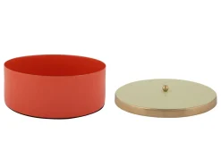 Present time - Storage box Double Funky large scarlet red w. soft green