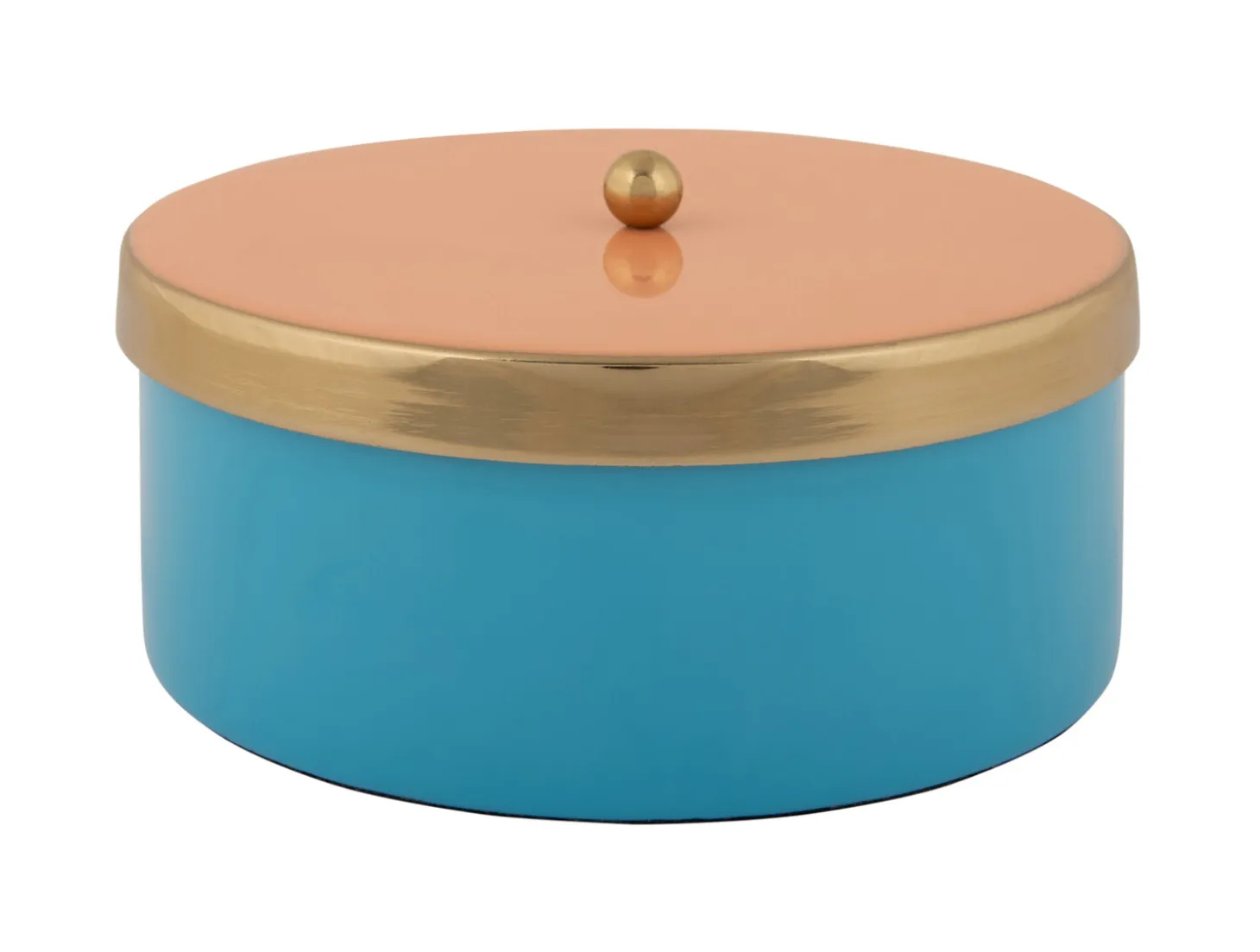 Present time - Storage box Double Funky medium aqua blue w. peach orange
