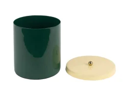Present time - Storage jar Double Funky retro green w. soft yellow