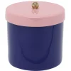Present time - Storage jar Double Funky small cobalt blue w. soft pink