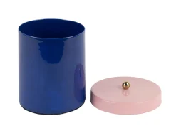 Present time - Storage jar Double Funky small cobalt blue w. soft pink