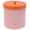 Present time - Storage jar Double Funky retro soft pink w. bright orange