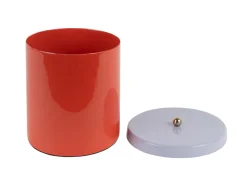 Present time - Storage jar Double Funky retro bright red w. soft purple