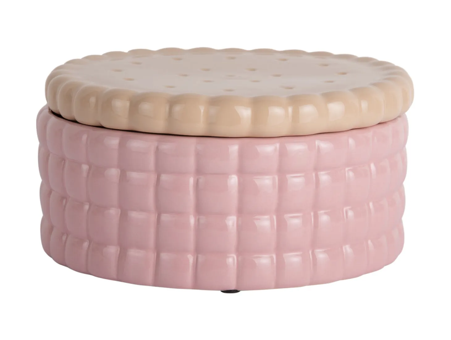 Present time - Storage jar Biscuit Box large soft pink