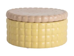 Present time - Storage jar Biscuit Box large soft yellow