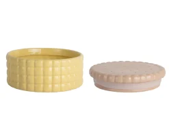Present time - Storage jar Biscuit Box large soft yellow