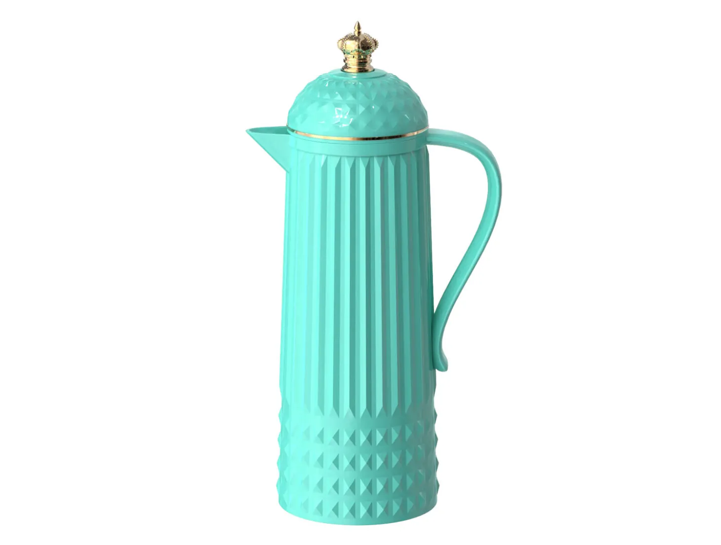 Present time - Thermos bottle Crown turquoise blue