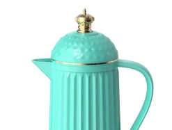 Present time - Thermos bottle Crown turquoise blue