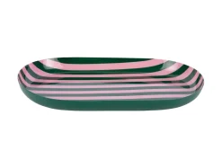Present time - Tray Animado oval small retro green w. soft pink