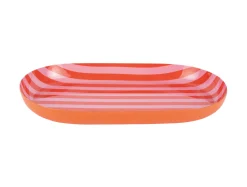 Present time - Tray Animado oval small bright orange w. soft pink