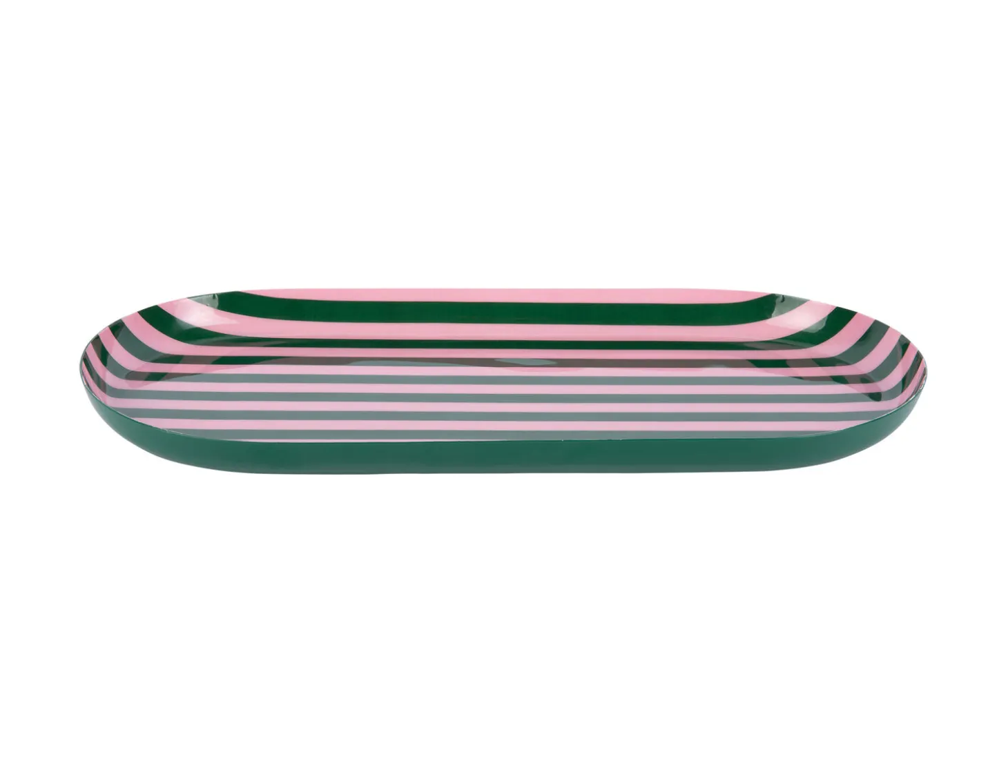 Present time - Tray Animado oval large retro green w. soft pink
