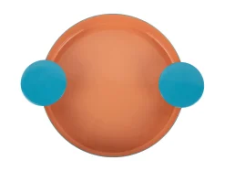 Present time - Tray Double Funky medium peach orange w. aqua blue