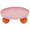 Present time - Tray Double Funky round soft pink w. bright orange