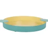Present time - Tray Double Funky large soft yellow w. turquoise blue