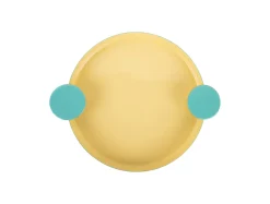 Present time - Tray Double Funky large soft yellow w. turquoise blue