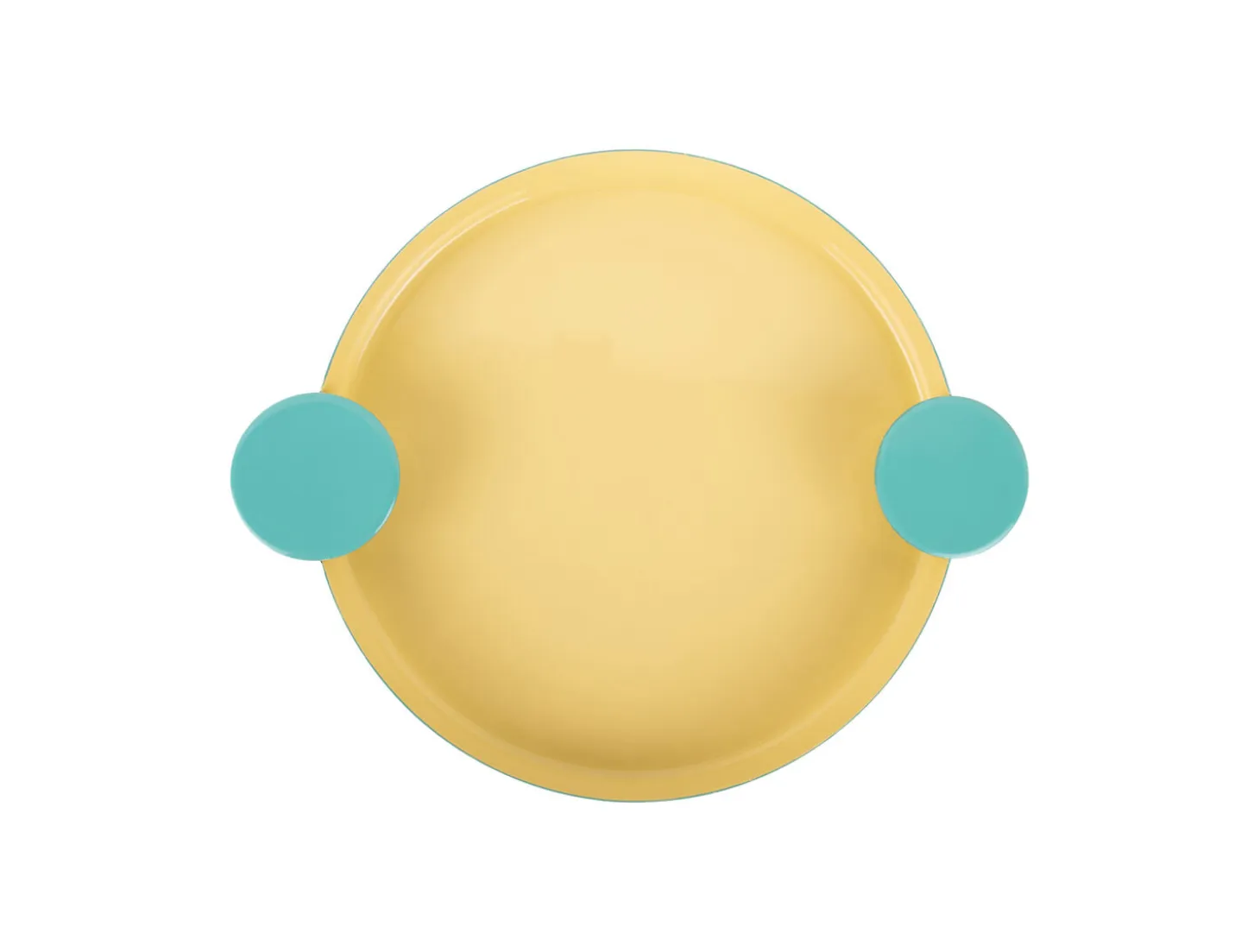 Present time - Tray Double Funky large soft yellow w. turquoise blue