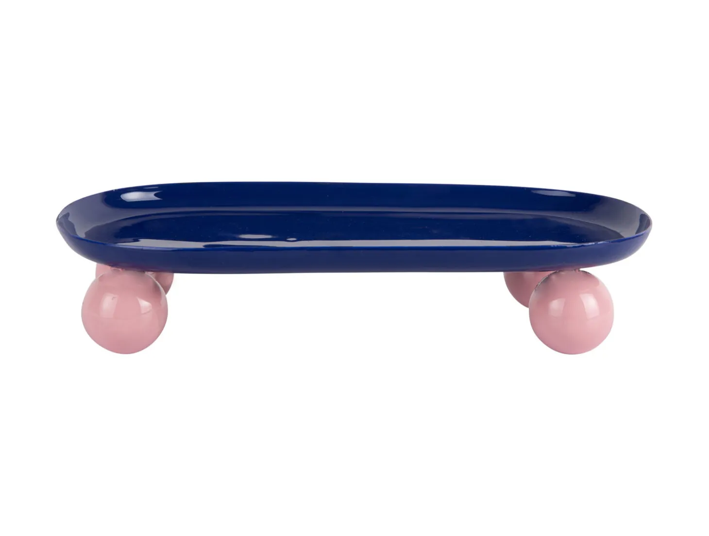 Present time - Tray Double Funky oval large cobalt blue w. soft pink