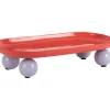Present time - Tray Double Funky oval large bright red w. soft purple
