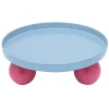 Present time - Tray Double Funky round soft blue w. bright pink