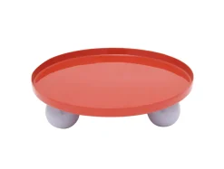 Present time - Tray Double Funky round large bright red w. soft purple