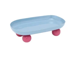 Present time - Tray Double Funky oval soft blue w. bright pink