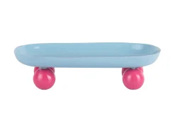 Present time - Tray Double Funky oval soft blue w. bright pink