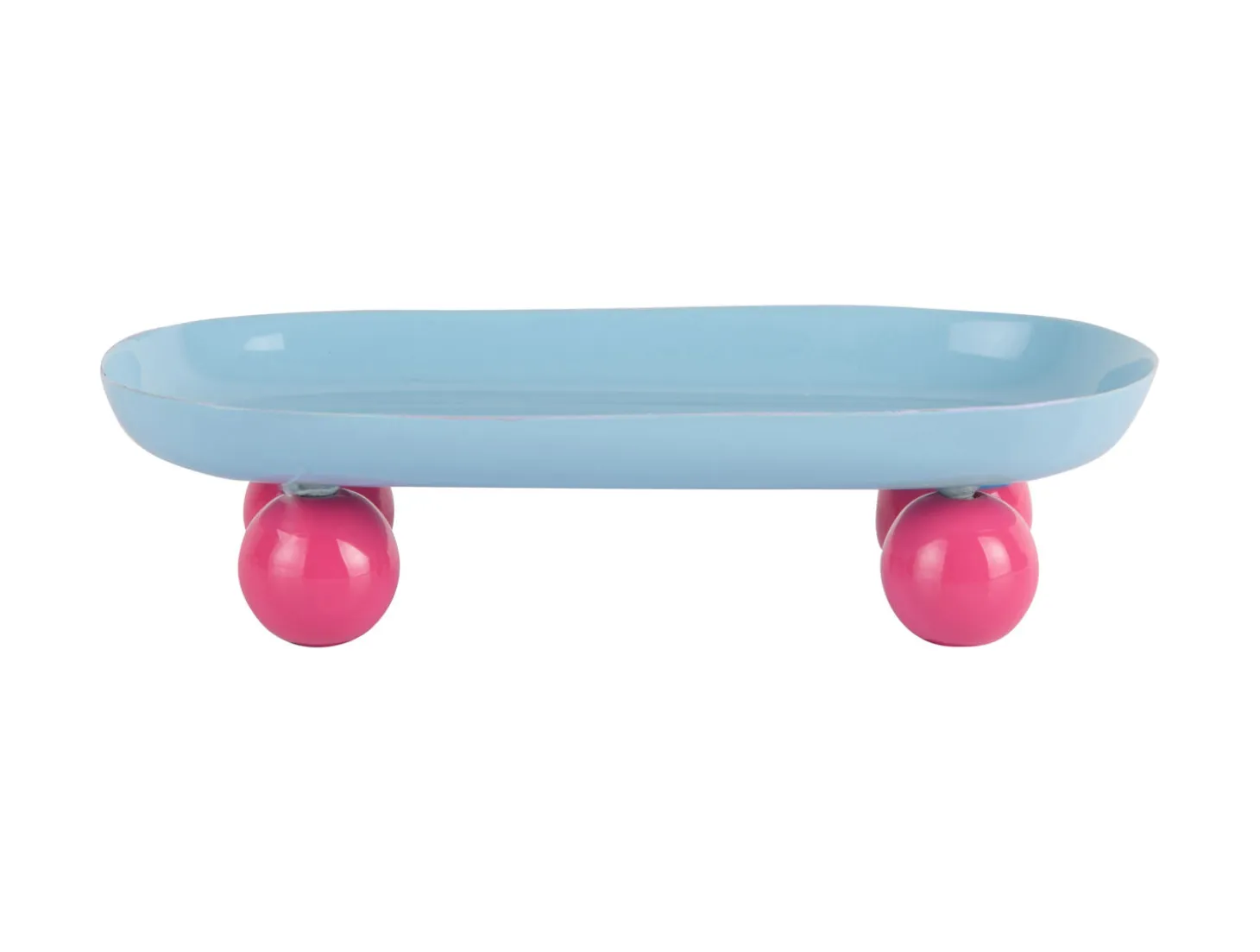 Present time - Tray Double Funky oval soft blue w. bright pink