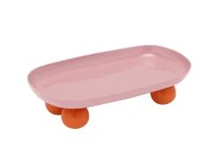 Present time - Tray Double Funky oval soft pink w. bright orange