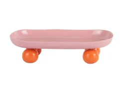 Present time - Tray Double Funky oval soft pink w. bright orange