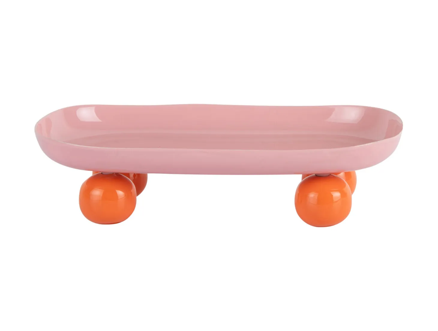 Present time - Tray Double Funky oval soft pink w. bright orange