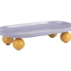 Present time - Tray Double Funky oval large soft purple w. bright yellow