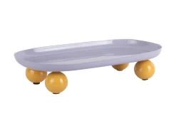 Present time - Tray Double Funky oval large soft purple w. bright yellow